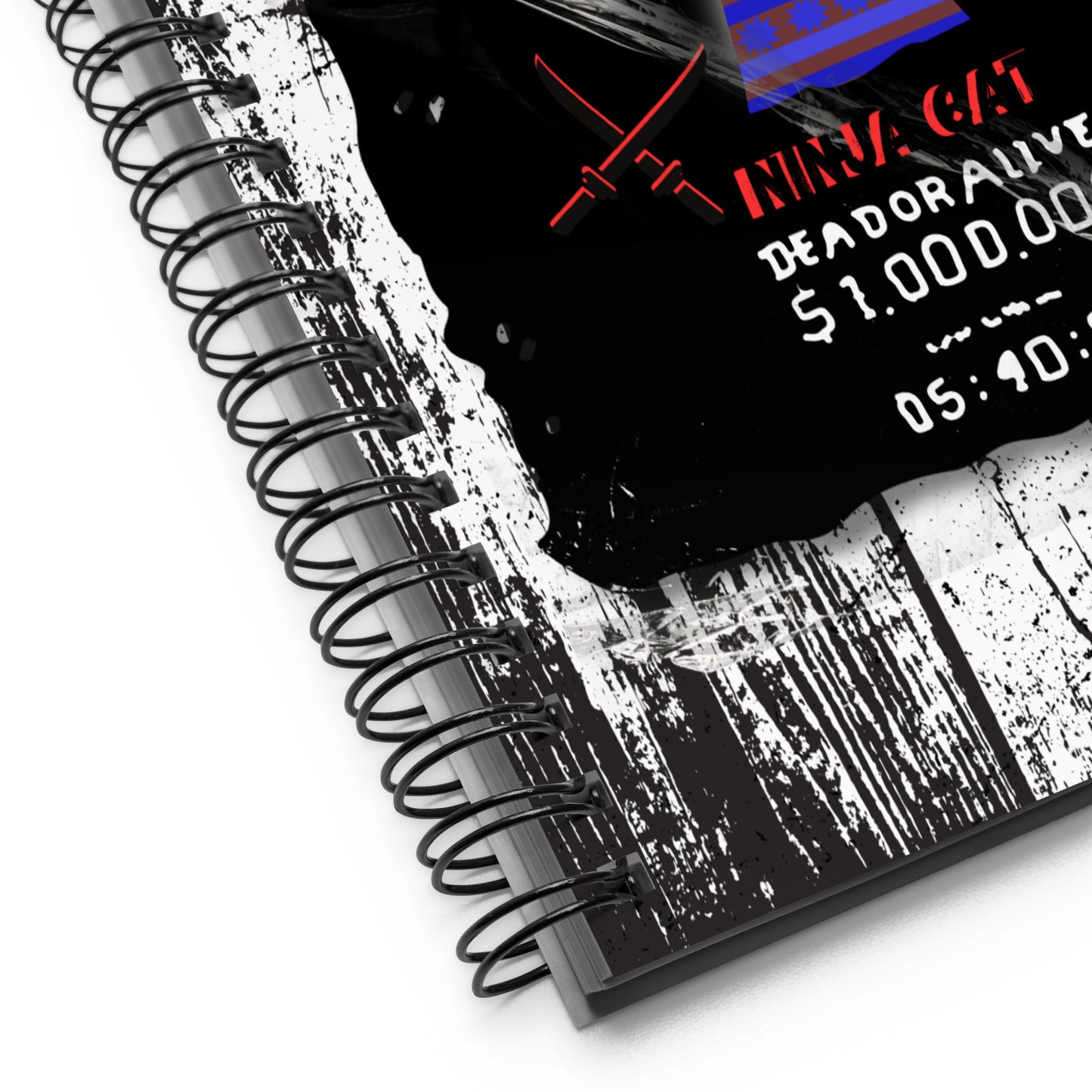 Whimsical Ninja Cat Spiral Notebook - 140 Dotted Pages | Metal Wire | Purple Outfit | Cool kitten wanted |Purr-fection for Cat Lovers
