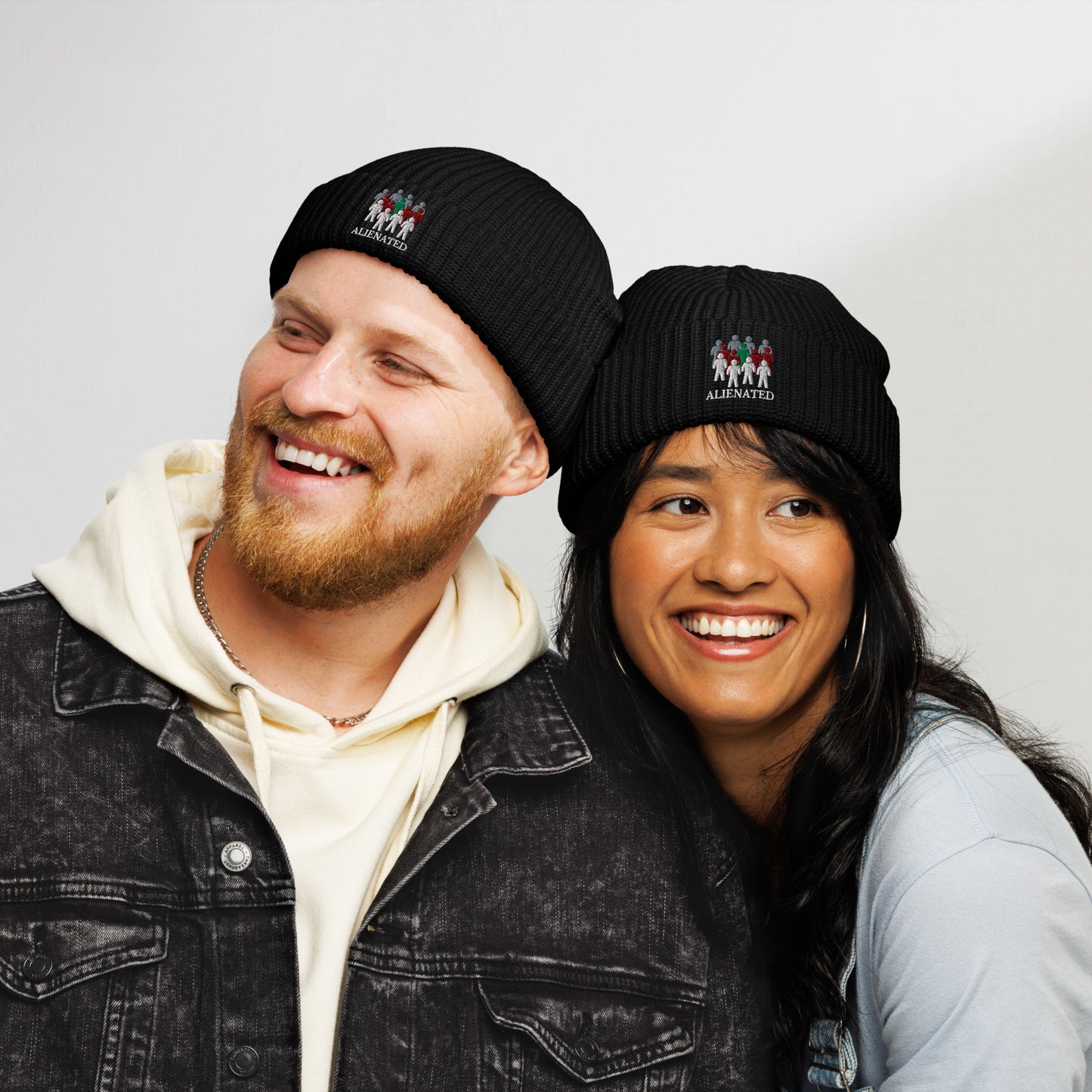 Alienated Fisherman Unisex Beanie - A cool and unique print beanie for him and her; ribbed knit.