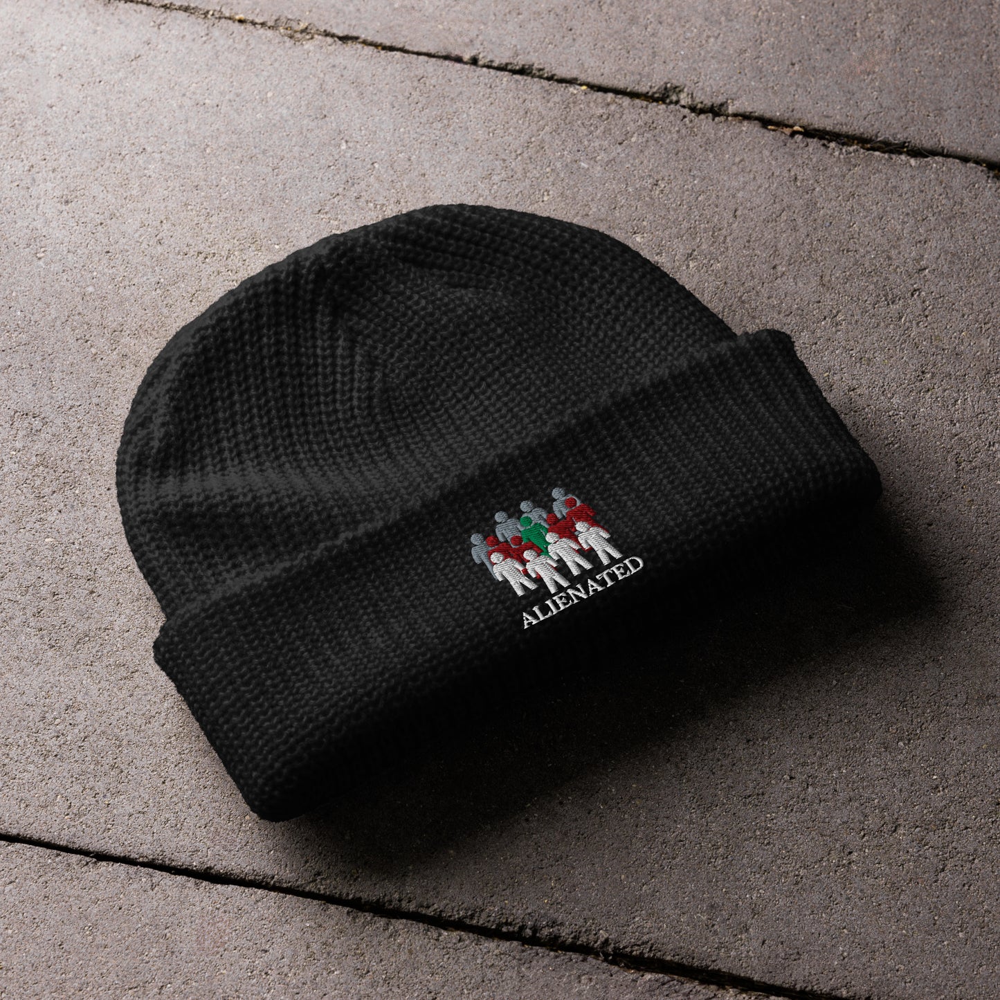 Alienated Fisherman Unisex Beanie - A cool and unique print beanie for him and her; ribbed knit.