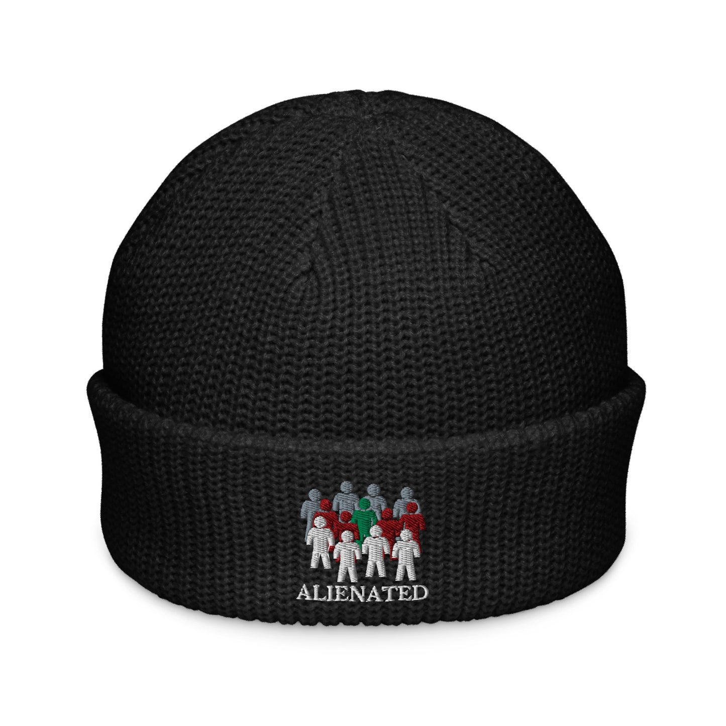 Alienated Fisherman Unisex Beanie - A cool and unique print beanie for him and her; ribbed knit.