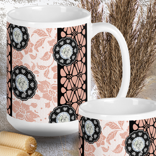 Heart on a plate - White glossy mug