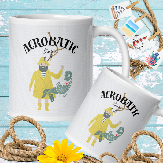 Make a Splash with This Funny Fisherman's Acrobatics Mug | Cool Gift for Fishing Fanatics
