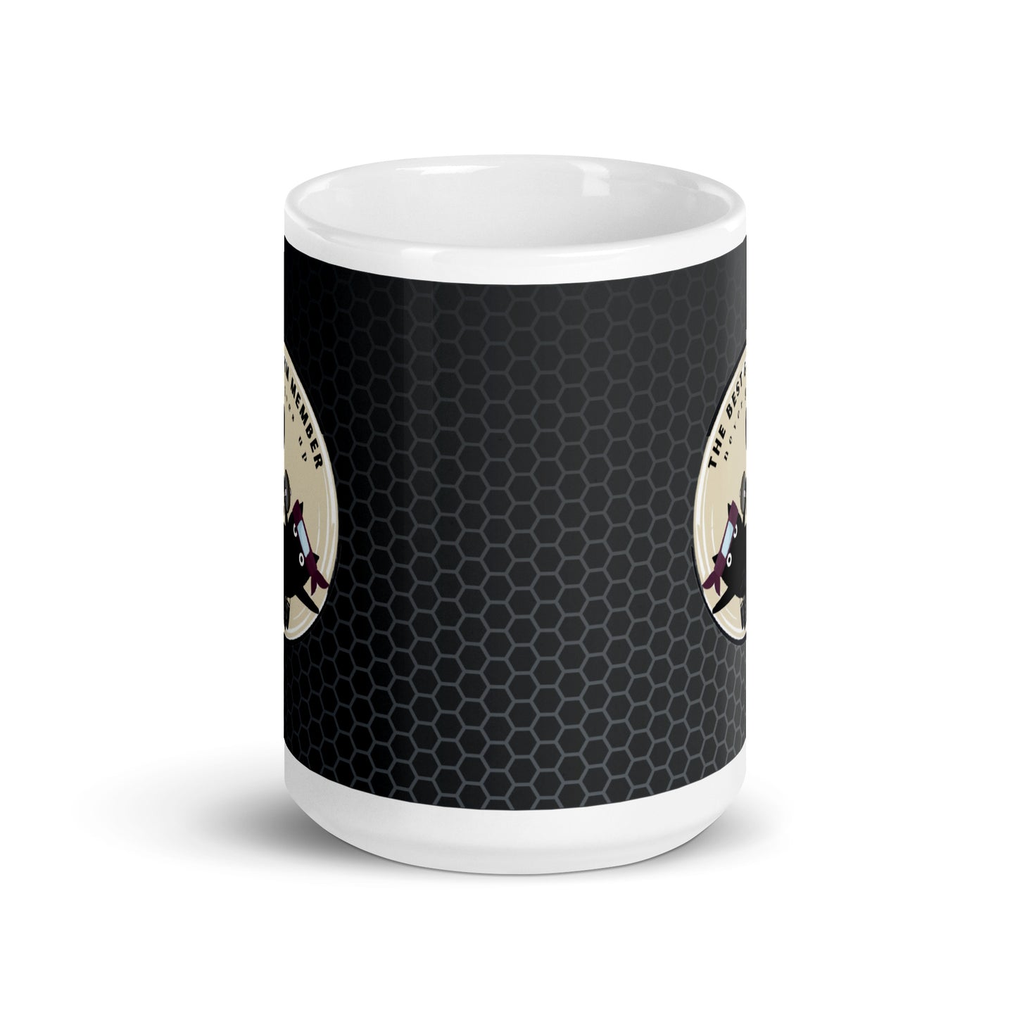 Hilarious Workout Mug: Glossy Ceramic Cup for Gym Enthusiasts | Adorable Black Clumsy Cat | Don't Give Up Fitness Lady | Motivational Mug