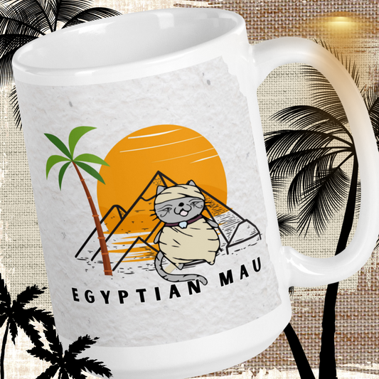 Egyptian mau cat - White glossy mug