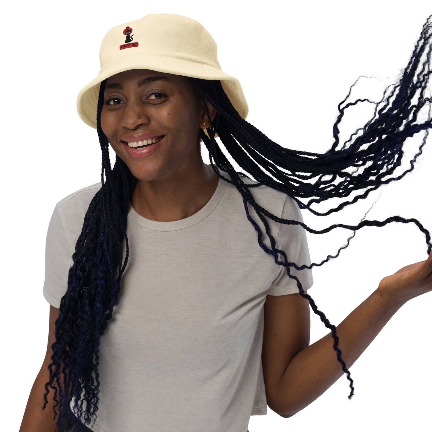 Poor cat - Unstructured terry cloth bucket hat